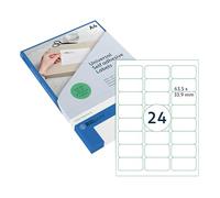 Rillprint Etichette multiuso, autoadesive, trasparenti opache, 600 pezzi, 63,5 x 33,9 mm, 24 etichette adesive per foglio A4, stampabili e rimovibili, adesivi universali per indirizzo, 25 fogli