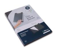 Rillstab Cartella Portadocumenti A4 con Clip, Cartellina Professionale in Similpelle Nera con Tasche per Documenti, Porta Biglietti da Visita e Chiusura Magnetica