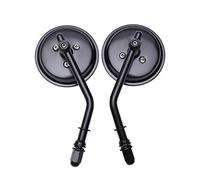 Riloer 1 Coppia Specchietti Retrovisori Moto Rotondi Neri compatibile con Harley Davidson Specchietti Retrovisori Laterali