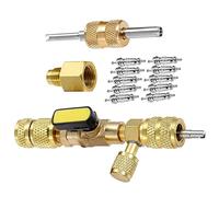 Riloer 1 set di strumenti di rimozione e installazione della valvola, filettatura da 1/4" e 5/16" SAE per R22/R134/R410/R32 aria condizionata