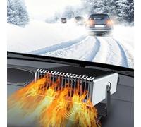 Riloer 12V riscaldatore per auto,150-300 W,ventilatore portatile,sbrinatore per parabrezza con maniglia e accendisigari,riscaldatori per auto bianchi per l'inverno