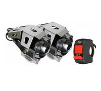 Riloer 2 fari universali U5 da 15 W con interruttore per moto, bicicletta, auto, camion, barca, impermeabili, antipolvere, fendinebbia, colore bianco