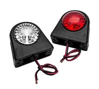 Riloer 2 luci di posizione a LED, 2X 12V bianco rosso luci laterali super luminose LED luci di posizione posteriori per auto camion camion rimorchio pulsante rotondo