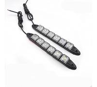 Riloer 2 pezzi Luci diurne per auto, 12 V 6 LED bianche brillanti, impermeabili, luci anti-nebbia DRL, luce diurna regolabile a nastro