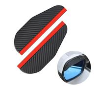 Riloer 2pcs Car Rearview Mirror Rain Shield, PVC Carbon Fiber Pattern Rain Eyebrows for or Blocking Anti Rain Visor Snow Guard, Adhesive Unviersal Accessories