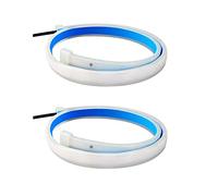 Riloer 2x 60CM/24" Strisce luminose a LED per auto, per indicatori di direzione DRL Striscia LED sequenziale Switchback, Ambra/Giallo e Blu