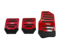 Riloer 3PCS Copertura antiscivolo per pedale dell'acceleratore e freno per auto in lega di alluminio rosso