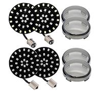 Riloer 4pcs 12V Moto 2 "1156/1157 LED Indicatori di direzione Lampadine per H-arley D-avidson S-oftail D-yna S-portster T-ouring T-ri G-lide, Giallo/Bianco/Rosso