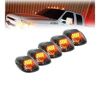 Riloer 5Pcs Indicatore del tetto della cabina affumicato 9LED Luce ambrata per Dodge Ram 2500/3500/4500 03-16