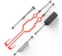 Riloer Barra Luminosa per Casco da Motociclista, 1 Paio di Kit di Adesivi LED per Casco da Motociclista a Luce Fredda Impermeabile, Gioca un Ruolo Come Avvertimento di Guida Notturna (Rosso)