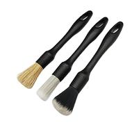 Riloer Car Detail Brushes Set di pennelli per auto con 3 testine e 3 manici, set di pennelli dettagliati con peli di cinghiale naturale, microfibra, fibra sintetica, setole in polipropilene