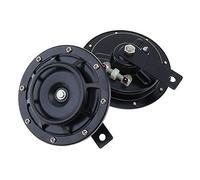 Riloer Clacson per auto Super forte Alto e basso Kit doppio clacson, 118-139 dB Sirena per auto nera 12V Pompa elettrica a doppio tono Tromba ad aria forte per auto Auto Moto Barche SUV ect