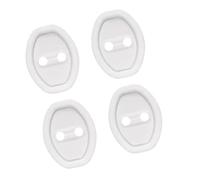 Riloer Copertura di protezione per porta auto, protezione per chiavistello, riduzione del rumore, compatibile con la maggior parte dei veicoli con design standard per porta fermo, 4 pezzi (bianco)