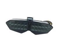 Riloer Fanale posteriore a LED per moto, 12 V, luce di stop e indicatore di direzione con grandi perline di lampada, compatibile con Yamaha YZF R6 2003-2005, fumé