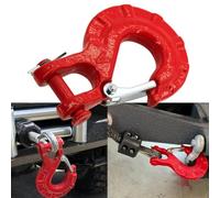 Riloer Gancio di traino per auto, gancio di traino per verricello, in acciaio legato, rosso, compatibile con SUV, camion, furgoni, rimorchi