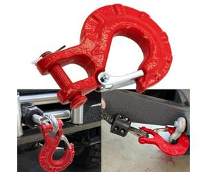 Riloer Gancio di traino per auto, gancio di traino per verricello, in acciaio legato, rosso, compatibile con SUV, camion, furgoni, rimorchi