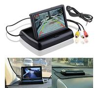 Riloer Kit Telecamera di Retromarcia per Auto, Monitor LCD TFT Pieghevole Digitale da 4,3 "+ Telecamera di Backup HD con Grandangolo, Visione Notturna, Adatta per Auto Camion RV Mini-van