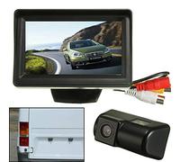 Riloer Kit Telecamera Posteriore, Monitor LCD TFT Digitale HD da 5 Pollici + Telecamera di Retromarcia CCD Impermeabile con Visione Notturna, Grandangolo 170°, Adatto per Transit e Transit Connect