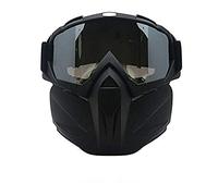 Riloer Maschera per occhiali, maschera per occhiali antivento modulare staccabile, protezione UV e protezione contro la cecità della neve, utilizzata per moto di fondo, alpinismo, sci, nero