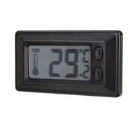 Riloer - Mini termometro per auto, con display digitale retroilluminato LCD, base regolabile, colore: nero