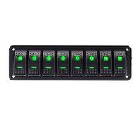 Riloer Pannello combinato di interruttori a levetta da 3/4/5/6/8, 12V / 24V, modificato, adesivi per pannello interruttore a levetta con luce LED, universale per barca marina, auto, camper, roulotte