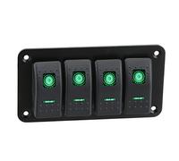 Riloer - Pannello interruttore combinato 3/4/5/6/8 gang, 12V / 24V, pannello interruttore a bilanciere modificato con adesivo e luce LED, universale per barche, auto, camper, roulotte, caravan