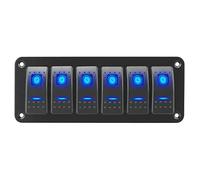 Riloer - Pannello interruttore combinato 3/4/5/6/8 gang, 12V / 24V, pannello interruttore a bilanciere modificato con adesivo e luce LED, universale per barche, auto, camper, roulotte, caravan