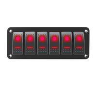 Riloer Pannello interruttore combinato a 3/4/5/6/8 gang, 12 V/24 V, pannello interruttore a levetta modificato con luce LED, universale, per barche, auto, camper, roulotte