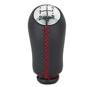 Riloer Pomello del cambio in pelle PU, manuale, compatibile con Renault Clio III 2005-2009, compatibile con Mégane II 2002-2009, rosso