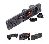 Riloer Presa accendisigari auto 4 modi adattatore doppio voltmetro caricatore 4.2A USB DC 12V