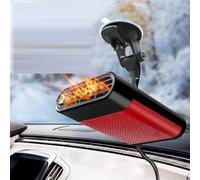 Riloer Riscaldatore per auto con ventosa, 12 V, 150 W, 2 in 1, portatile, con accendisigari, girevole a 360° (senza base)