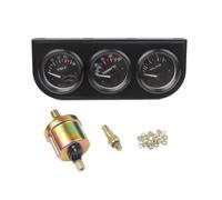 Riloer Sensore 3 in 1 per strumenti di olio, manometro per misurazione della pressione dell'olio, indicatore della temperatura dell'acqua, adatto per auto, camion, trattori, 12 V
