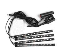 Riloer Strisce Luminose a 12 LED, 4X strisce luminose colorate per atmosfera RGB per interni auto universali per auto, pickup, camion, SUV, rimorchi, camper, motocicli