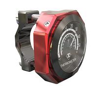 Riloer termometro manubrio, indicatore di temperatura in lega luminoso impermeabile, termometro per moto in lega compatibile con Yamaha Kawasaki compatibile con Honda