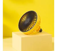 Riloer Ventilatore per auto con luce notturna, ventola per auto ABS, nero, bianco, giallo, rosso, 3 ventole per aria condizionata velocità del vento
