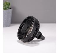 Riloer Ventilatore per auto con luce notturna, ventola per auto ABS, nero, bianco, giallo, rosso, 3 ventole per aria condizionata velocità del vento