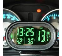 Riloer Voltmetro elettronico con orologio LCD a LED digitale 3 in 1