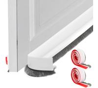 Riloventa Paraspifferi Sottoporta, Guarnizione per Porta Blindata, Sotto Para Spifferi Ingresso Autoadesiva, Ideale per Ridurre il Rumore, Anti Insetti/Polvere/Aria Fredda, (2 M x 30 MM, Bianco)