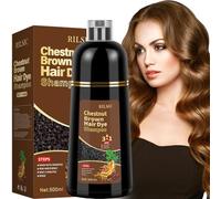 RILSIC Hair Dye Shampoo 3 in 1, Shampoo Colorante Capelli Bianchi (Marrone Castagno)