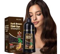 RILSIC Shampoo Capelli Castano Scuro per Capelli Grigi, 500ml Hair Dye 3in1