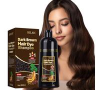 RILSIC Shampoo Capelli Neri per Capelli Grigi, 500 ml Hair Dye 3 in 1, Colore Naturale, Shampoo Capelli Colorante Bianchi Istantaneo, Tintura per Capelli per Uomini Donne