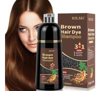 RILSIC Shampoo Capelli Neri per Capelli Grigi, 500 ml Hair Dye 3 in 1, Colore Naturale, Shampoo Colorante Bianchi Istantaneo, Colorante Tintura per Uomini Donne (Marrone)