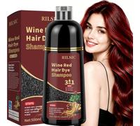 RILSIC Shampoo Capelli Vino Rosso per Capelli Grigi, 500 ml Hair Dye 3 in 1