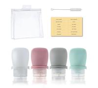 RILYSUN Set di bottiglie da viaggio in silicone per articoli da toeletta, contenitori comprimibili ricaricabili a prova di perdite, contenitori da viaggio da per shampoo, balsamo, lozioni (38ml)