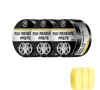 Rim Renewal Paste Wheel Care Kit for Light Scratch Marks, Curb Rash Surface Care, Alloy Rim Polish with Sponge for Car Detailing and Maintenance (3pc)