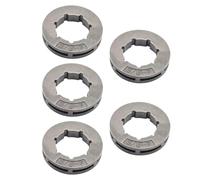 Rim Sprocket, 3/8-7 Tooth Spline Sprocket Set of 5, Alloy Steel Chain Drive Gear Part for Chainsaw Cutting, Woodworking Power Tool Maintenance and Chainsaw Replacement Accessories