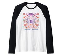Rimane selvaggio, Flower Child in Full Blooms Illustrazioni Maglia con Maniche Raglan