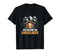 Rimango nel campo base alpinista montagne escursionisti & birra Maglietta