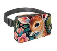 Rimani a mani libere e alla moda con il nostro marsupio da viaggio, la borsa a tracolla essenziale per corsa, passeggiate, escursionismo e ciclismo., Cervo disegno a colori, Multicolore#06,