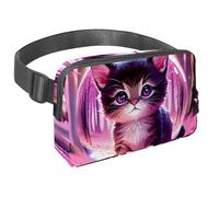 Rimani a mani libere e alla moda con il nostro marsupio da viaggio per uomini e donne, una borsa a tracolla per corsa, passeggiate, escursionismo e ciclismo, palla di cristallo gatto, Multicolore#01,